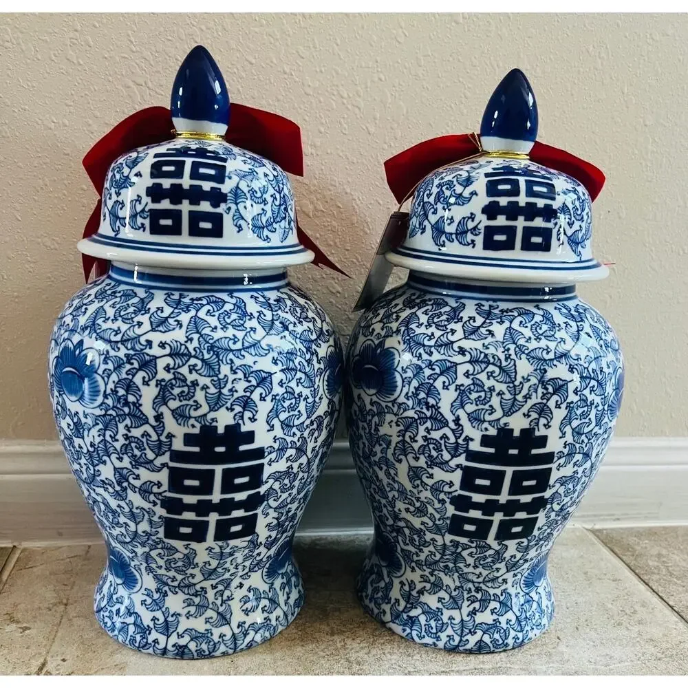 NWT❤️Double Happiness Temple Jar Large Set